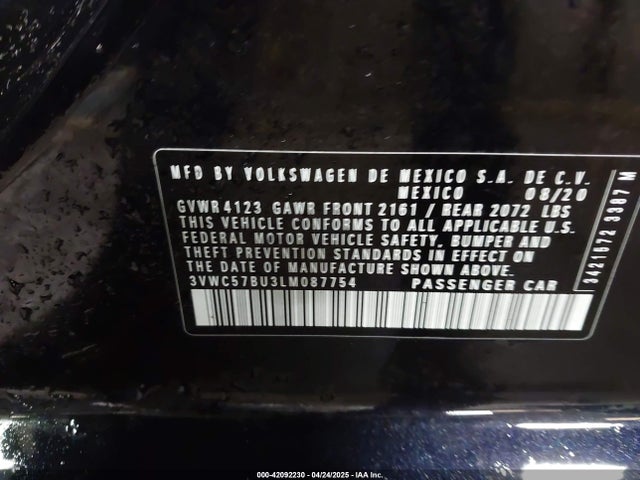 3VWC57BU3LM087754 Volkswagen 1.4 tsi