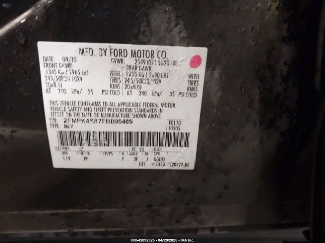 2FMPK4K87FBB96489 Ford Edge Titanium