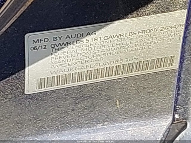 2013 AUDI S4 WAUKGAFL4DA085305 Photo 8