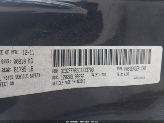 2012 FIAT 500 3C3CFFAR3CT233703 Photo 8