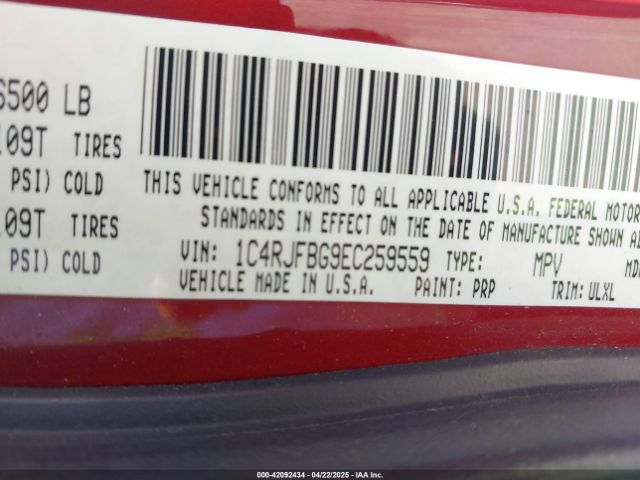 1C4RJFBG9EC259559 Jeep Grand Cherokee Limited