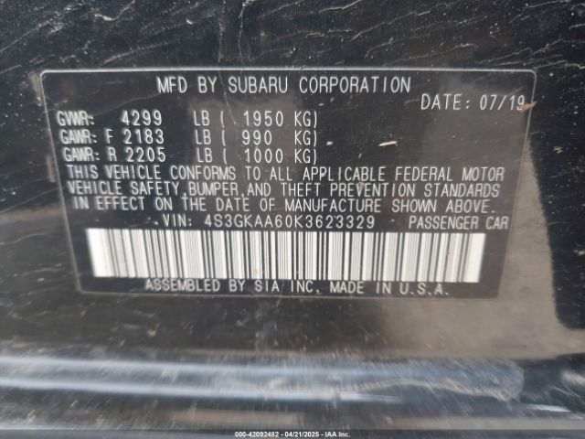 4S3GKAA60K3623329 Subaru Impreza 2.0i