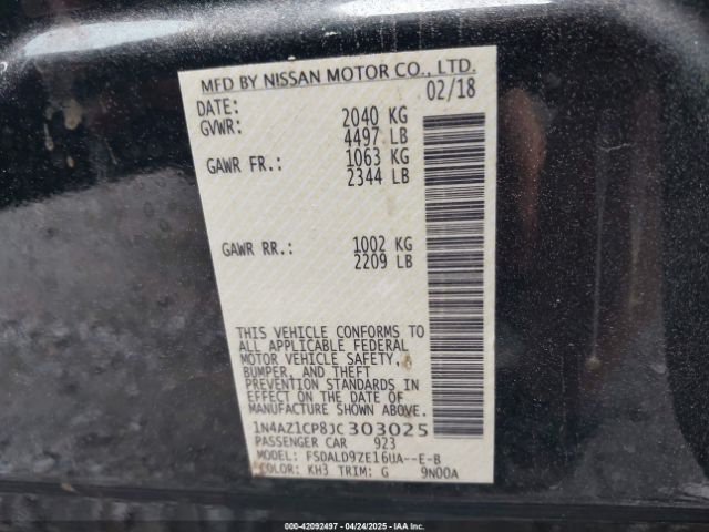 2018 NISSAN LEAF 1N4AZ1CP8JC303025 Photo 8