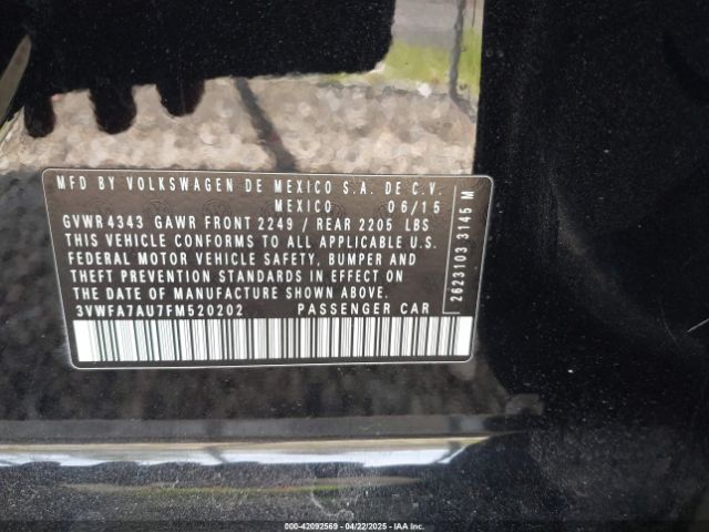 3VWFA7AU7FM520202 Volkswagen Golf Sportwagen Tdi Se 4-door