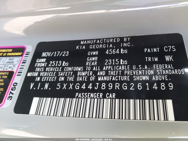 5XXG44J89RG261489 KIA K5 Gt