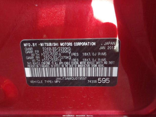 2013 MITSUBISHI OUTLANDER JA4JT3AWXDU019597 Photo 8