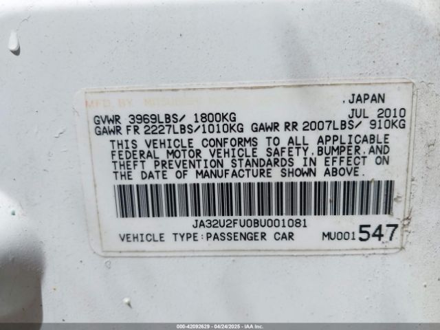 2011 MITSUBISHI LANCER JA32U2FU0BU001081 Photo 8