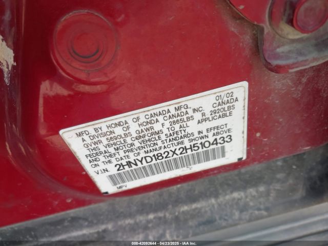 2002 ACURA MDX 2HNYD182X2H510433 Photo 8
