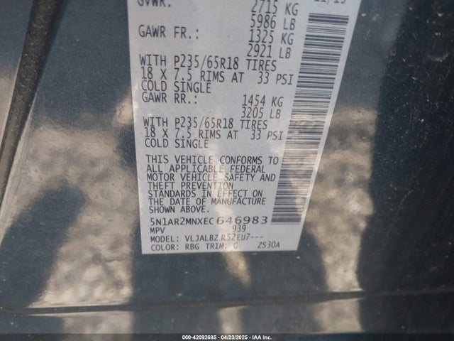 Nissan Pathfinder S 2014 5N1AR2MNXEC646983 Image 9
