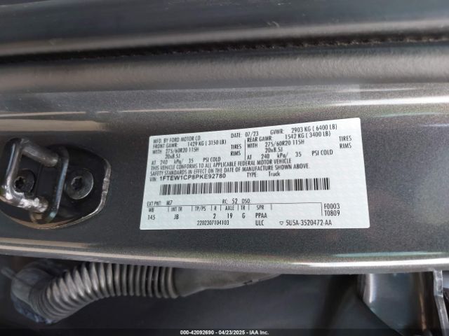 2023 FORD F-150 1FTEW1CP8PKE92780 Photo 8