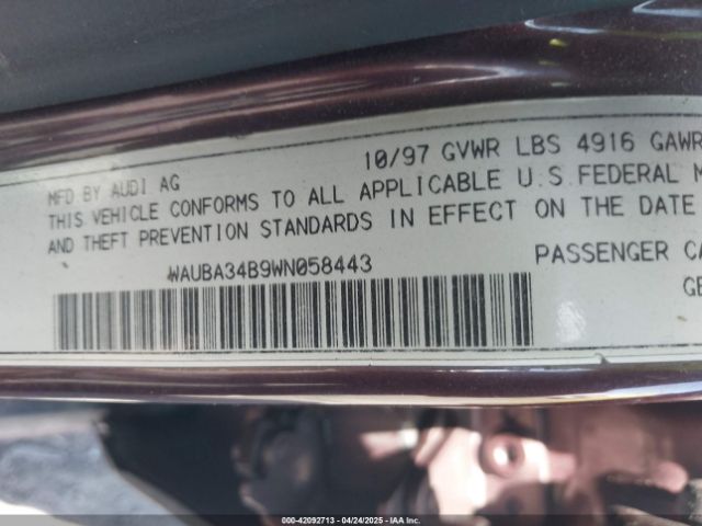1998 AUDI A6 WAUBA34B9WN058443 Photo 8