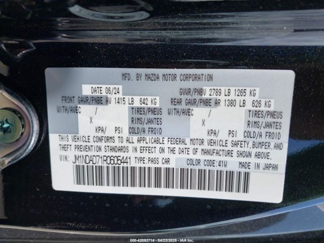 2024 MAZDA MX-5 MIATA JM1NDAD71R0605441 Photo 8