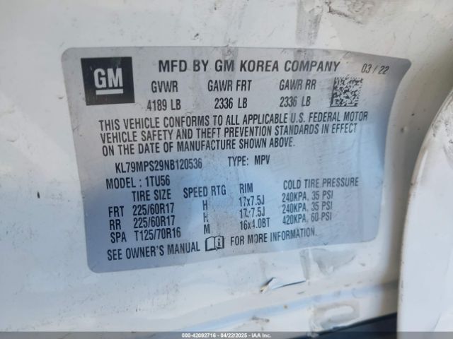 2022 CHEVROLET TRAILBLAZER KL79MPS29NB120536 Photo 8