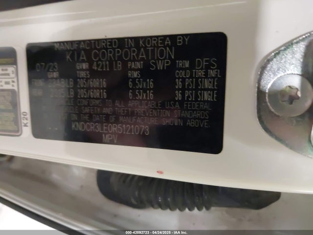 KNDCR3LE0R5121073 KIA NIRO EX