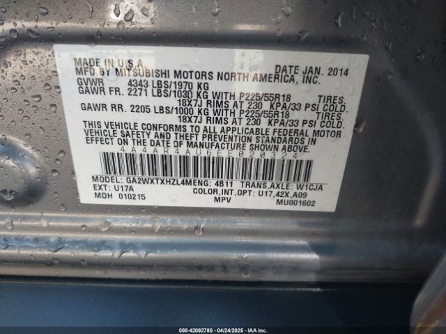 2014 MITSUBISHI OUTLANDER SPORT 4A4AR4AU6EE020324 Photo 8