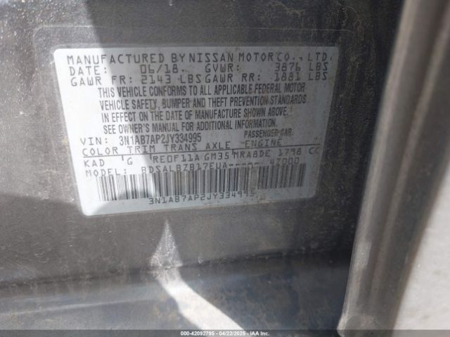 3N1AB7AP2JY334995 Nissan Sentra