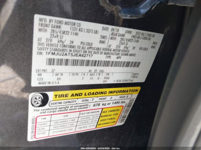 1FMJU2AT5JEA62717 Ford Expedition Limited
