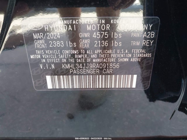 KMHL34JJ9RA091856 Hyundai Sonata Hybrid Sel