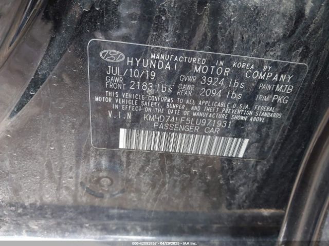 KMHD74LF5LU971931 Hyundai ELANTRA SE