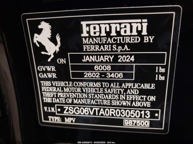2024 FERRARI PUROSANGUE ZSG06VTA0R0305013 Photo 8