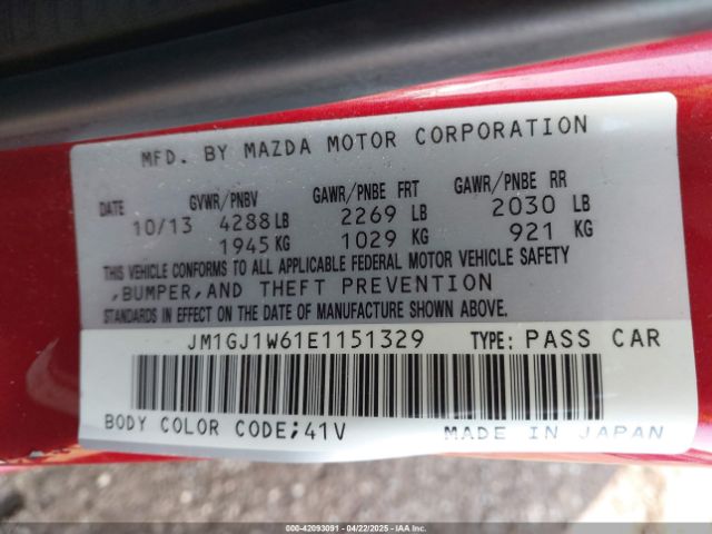 JM1GJ1W61E1151329 Mazda Mazda6 I Grand Touring