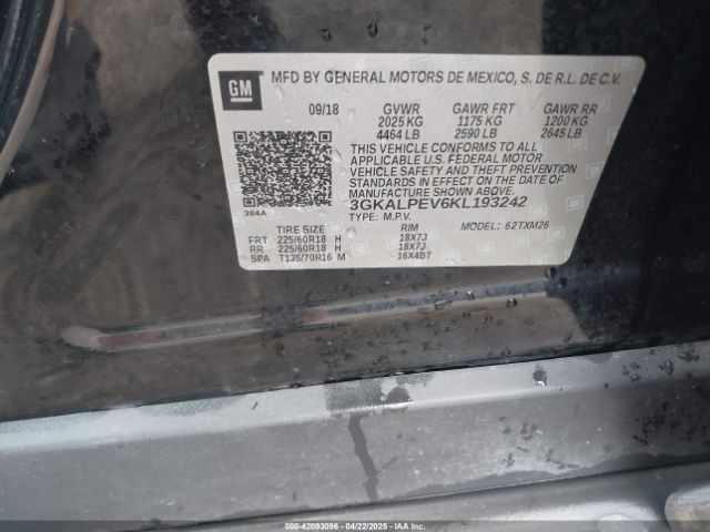 3GKALPEV6KL193242 GMC Terrain Slt
