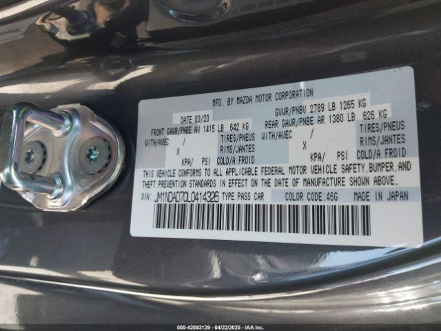 JM1NDAD70L0414326 Mazda Mx-5 Miata Grand Touring