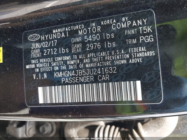 KMHGN4JB5JU241632 Genesis G80 3.3t Sport