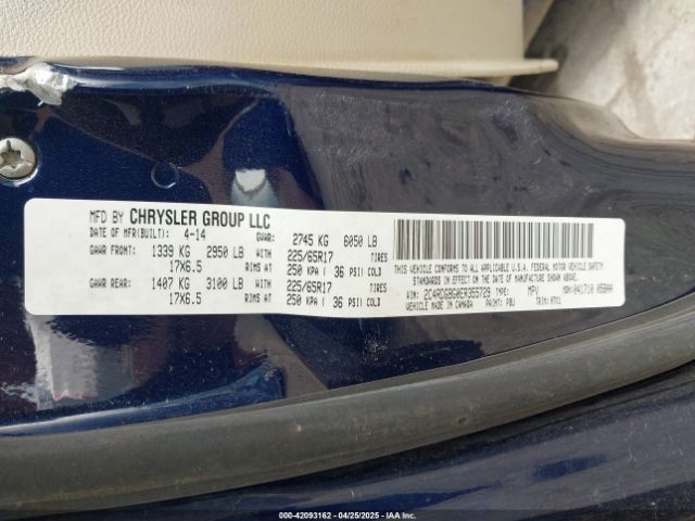 2C4RDGBG0ER355729 Dodge Grand Caravan Se