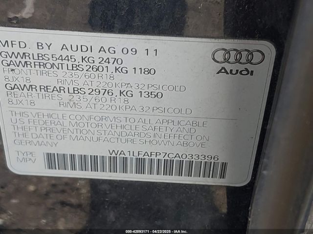 2012 AUDI Q5 WA1LFAFP7CA033396 Photo 8