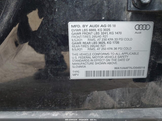 2018 AUDI Q7 WA1VAAF75JD045016 Photo 8