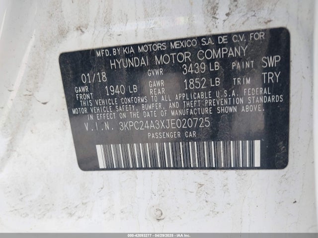 3KPC24A3XJE020725 Hyundai Accent