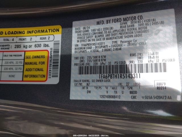 1FA6P8TH1R5143311 Ford Mustang Ecoboost Fastback