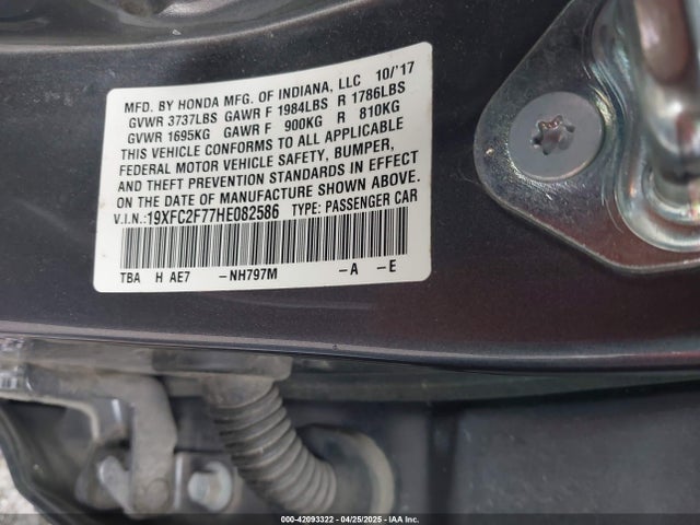 Honda CIVIC EX 2017 19XFC2F77HE082586 Image 9
