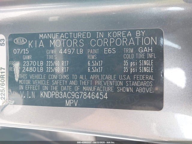 KNDPB3AC9G7846454 KIA Sportage Lx
