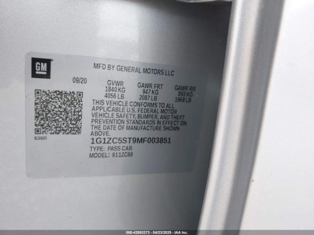 1G1ZC5ST9MF003851 Chevrolet Malibu Fwd 1fl
