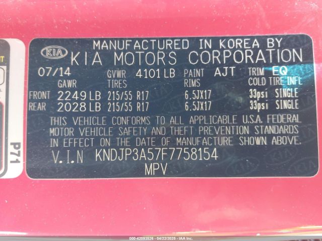 KNDJP3A57F7758154 KIA SOUL +