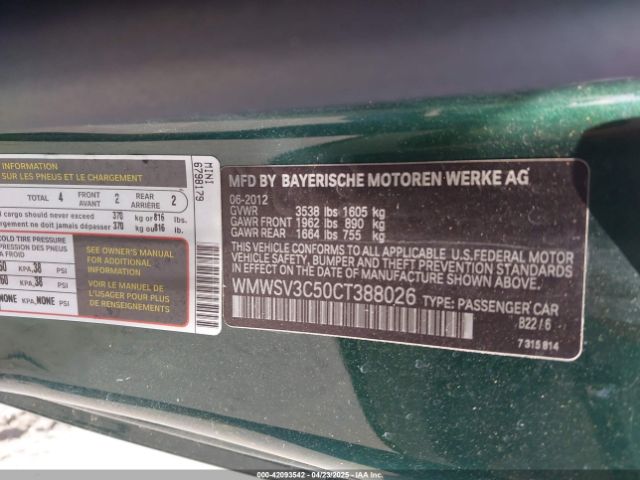 2012 MINI COOPER S WMWSV3C50CT388026 Photo 8