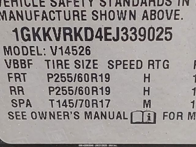 1GKKVRKD4EJ339025 GMC Acadia Slt-1