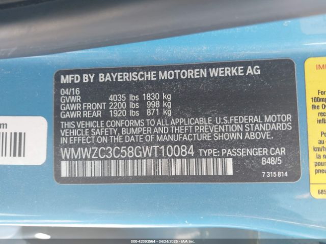 2016 MINI COUNTRYMAN WMWZC3C58GWT10084 Photo 8