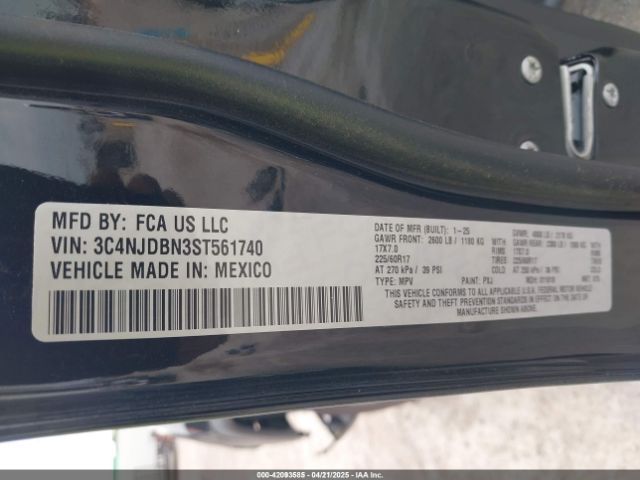 3C4NJDBN3ST561740 Jeep Compass Latitude 4x4