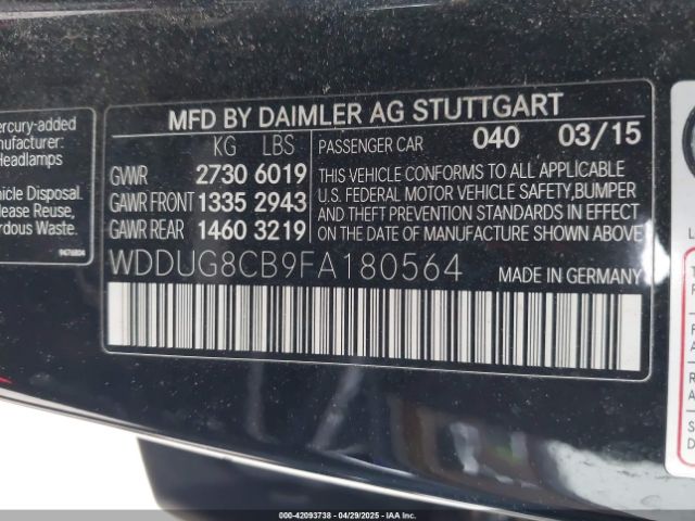 2015 MERCEDES-BENZ S 550 WDDUG8CB9FA180564 Photo 8