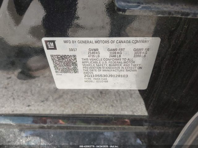 2G1105S30J9128103 Chevrolet IMPALA 1LT