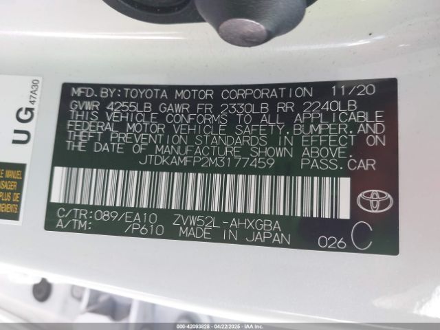 JTDKAMFP2M3177459 Toyota Prius Prime Xle