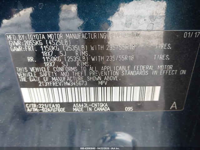 Toyota Rav4 Platinum 2017 2T3YFREV7HW345673 Image 9
