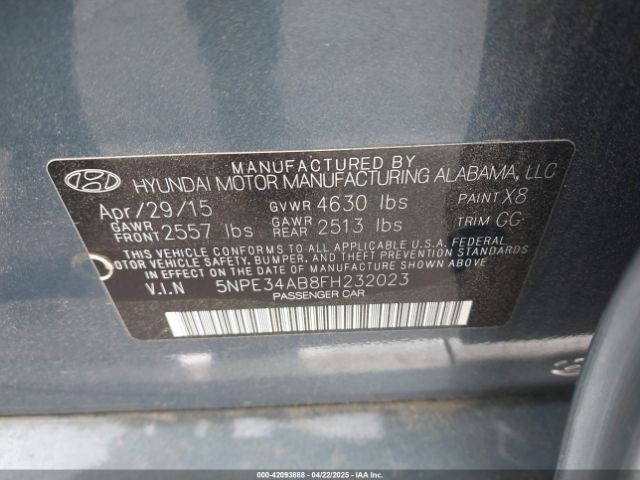 5NPE34AB8FH232023 Hyundai Sonata Sport 2.0t