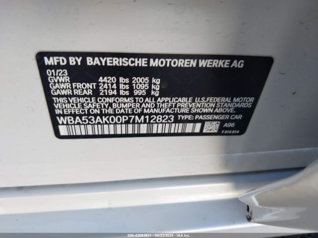 WBA53AK00P7M12823 BMW 228 Gran Coupe I Sdrive