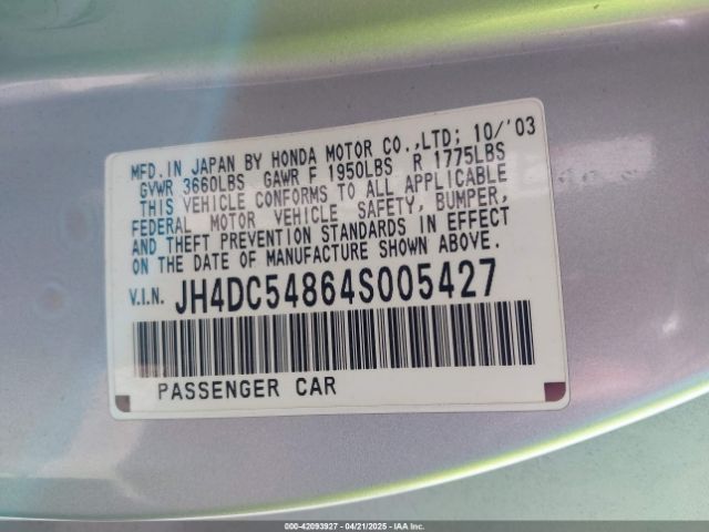 2004 ACURA RSX JH4DC54864S005427 Photo 8