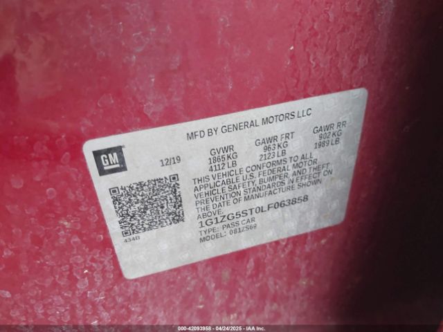 1G1ZG5ST0LF063858 Chevrolet Malibu Fwd Rs