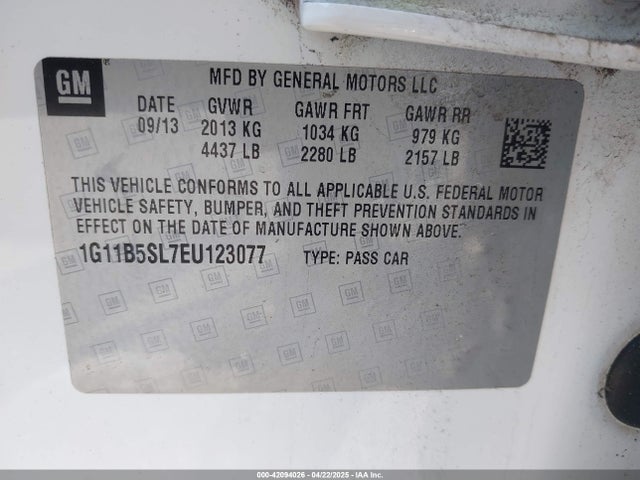 1G11B5SL7EU123077 Chevrolet Malibu 1ls